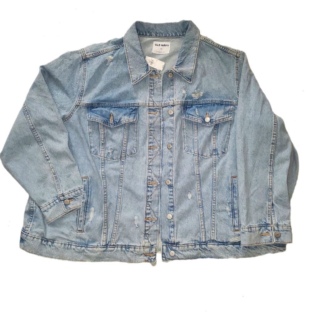 Distressed Cropped Jean Jacket